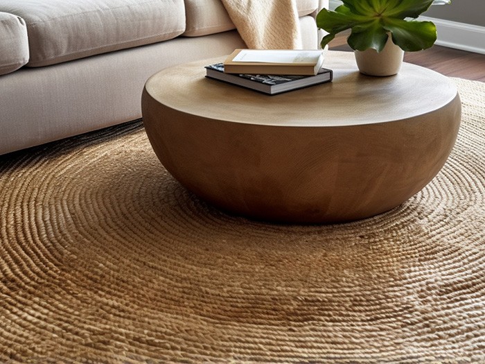 Tapis en jute tressé.