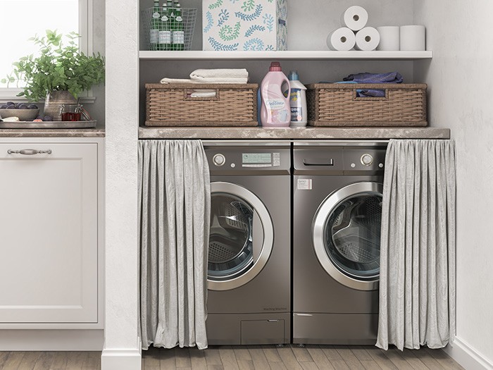 Couvrez votre lave-linge et votre sèche-linge à l’aide d’un rideau